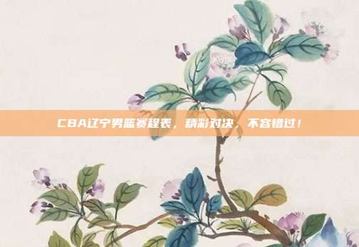 CBA辽宁男篮赛程表,精彩对决,不容错过!
