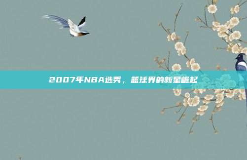 2007年NBA选秀，篮球界的新星崛起