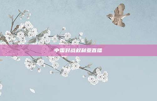 中国对战叙利亚直播