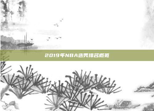 2019年NBA选秀排名概览