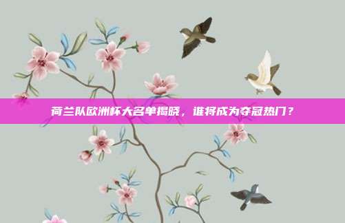 荷兰队欧洲杯大名单揭晓，谁将成为夺冠热门？
