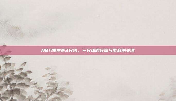 NBA季后赛3分榜,三分球的较量与胜利的关键