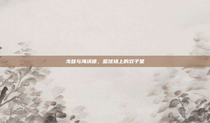 戈登与海沃德,篮球场上的双子星