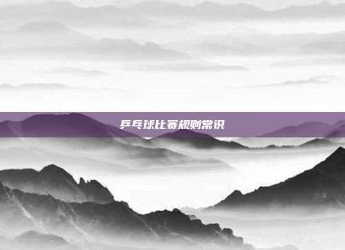 乒乓球比赛规则常识