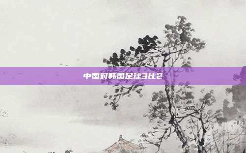 中国对韩国足球3比2