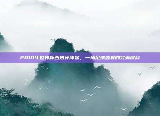 2010年世界杯西班牙阵容,一场足球盛宴的完美演绎