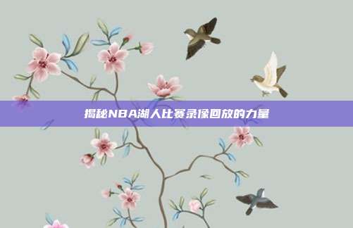 揭秘NBA湖人比赛录像回放的力量