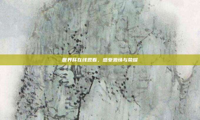 世界杯在线观看,感受激情与荣耀