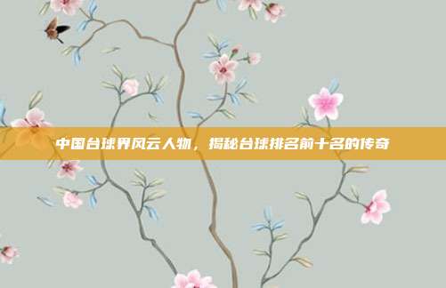 中国台球界风云人物,揭秘台球排名前十名的传奇