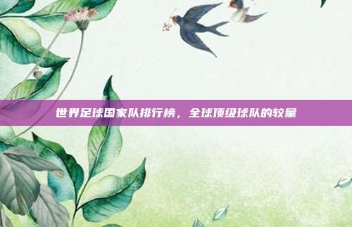 世界足球国家队排行榜,全球顶级球队的较量