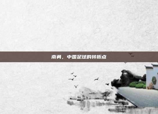 南勇，中国足球的转折点