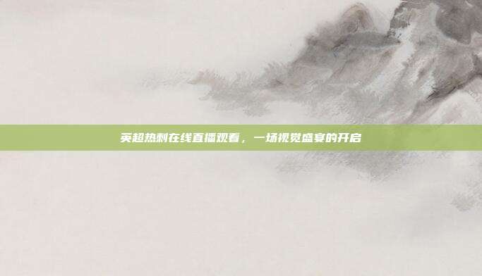 英超热刺在线直播观看，一场视觉盛宴的开启
