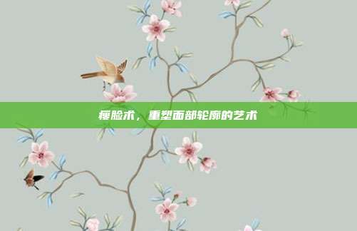 瘦脸术，重塑面部轮廓的艺术