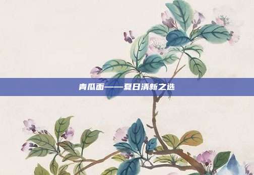 青瓜面——夏日清新之选