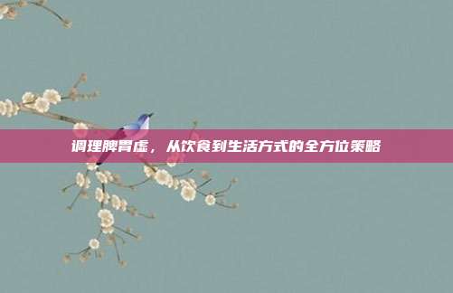 调理脾胃虚，从饮食到生活方式的全方位策略