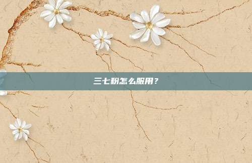 三七粉怎么服用？