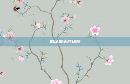 揭秘黑头的秘密