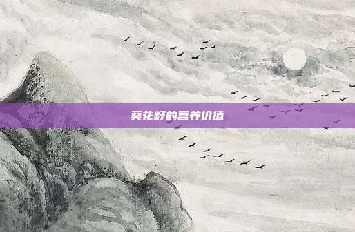 葵花籽的营养价值
