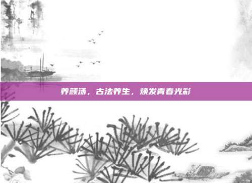 养颜汤,古法养生,焕发青春光彩