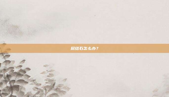 尿结石怎么办?