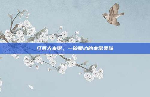 红豆大米粥,一碗暖心的家常美味