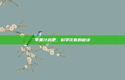 苹果汁减肥,科学饮食的秘诀