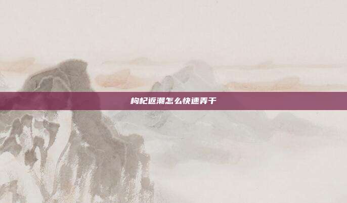 枸杞返潮怎么快速弄干
