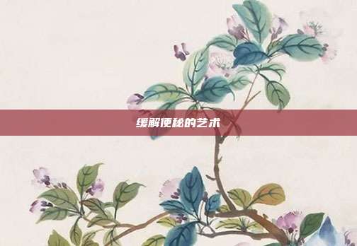 缓解便秘的艺术