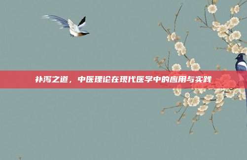 补泻之道,中医理论在现代医学中的应用与实践