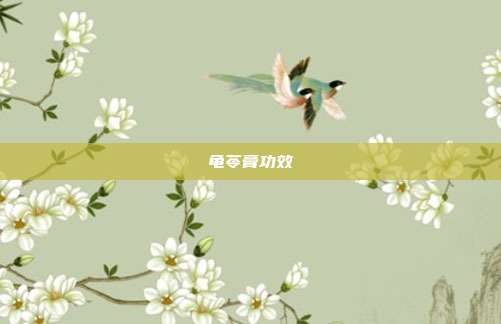 龟苓膏功效