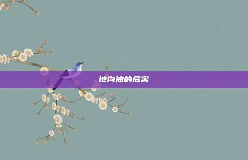 地沟油的危害