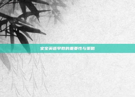 宝宝英语早教的重要性与策略