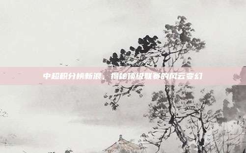 中超积分榜新浪,揭秘顶级联赛的风云变幻