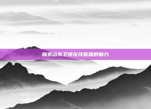 探索山东卫视在线直播的魅力