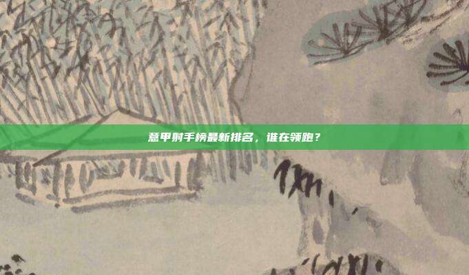 意甲射手榜最新排名,谁在领跑?