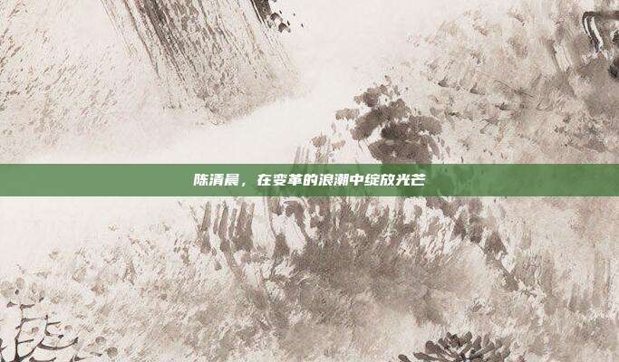 陈清晨,在变革的浪潮中绽放光芒