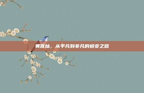 黄喜灿，从平凡到非凡的蜕变之路