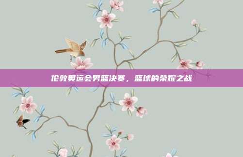 伦敦奥运会男篮决赛，篮球的荣耀之战