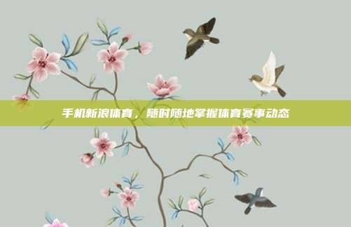 手机新浪体育，随时随地掌握体育赛事动态