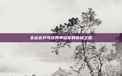 全运会乒乓球男单冠军的荣耀之路