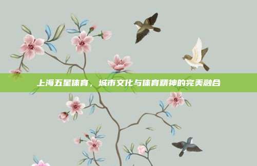 上海五星体育,城市文化与体育精神的完美融合