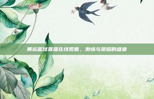 奥运篮球直播在线观看，激情与荣耀的盛宴