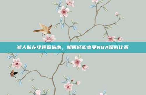 湖人队在线观看指南，如何轻松享受NBA精彩比赛
