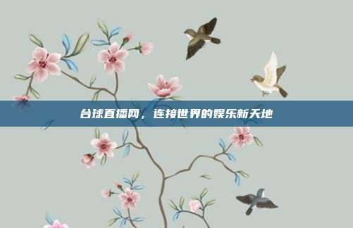 台球直播网，连接世界的娱乐新天地