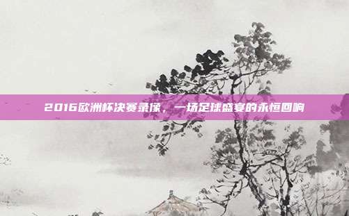 2016欧洲杯决赛录像，一场足球盛宴的永恒回响