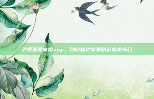 卫视直播电视app,随时随地享受精彩电视节目