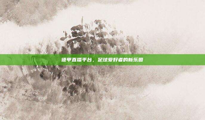 德甲直播平台,足球爱好者的新乐园