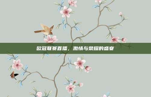 欧冠联赛直播,激情与荣耀的盛宴