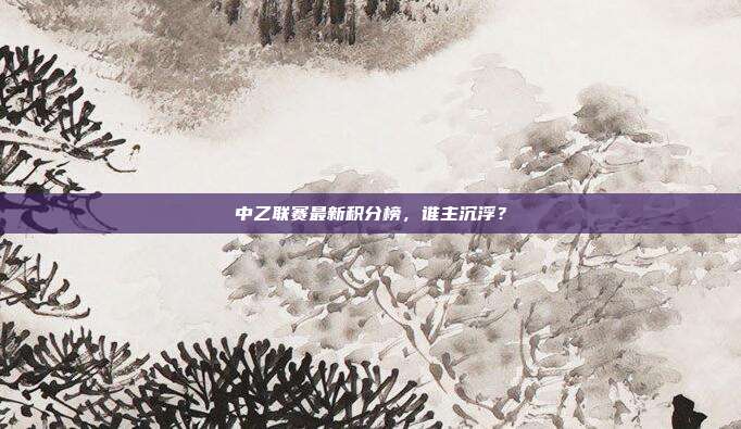 中乙联赛最新积分榜，谁主沉浮？