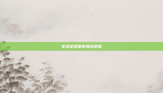 全球足球联赛排名概览